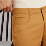 Men Khaki Printed Regular Fit Chino Shorts